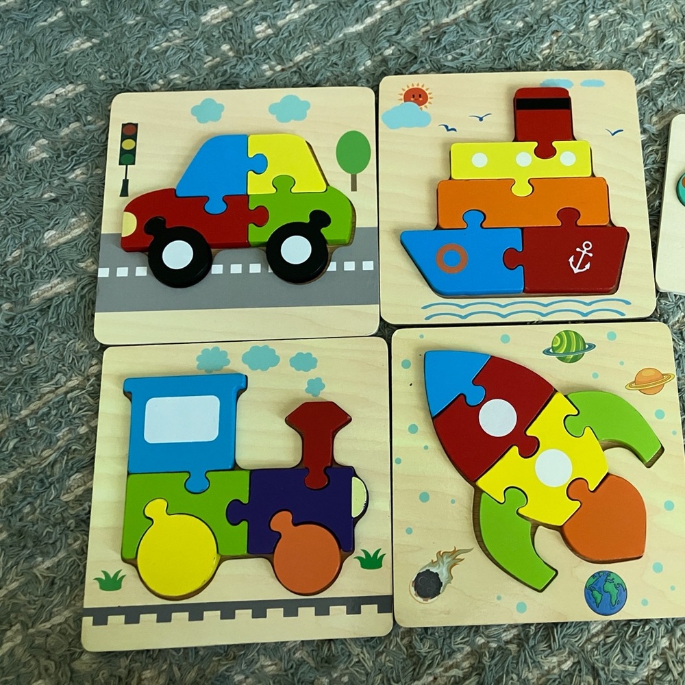 Colorful Wooden Puzzle Set for Kids